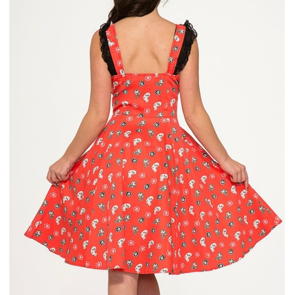 NWT RETRO 50s skull pinup rockabilly dress - Picture 2 of 15